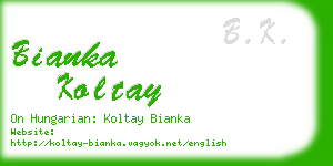 bianka koltay business card
